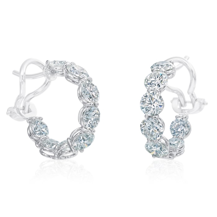 Betteridge 18k White Gold In and Out 4.57cttw Diamond Hoop Earrings