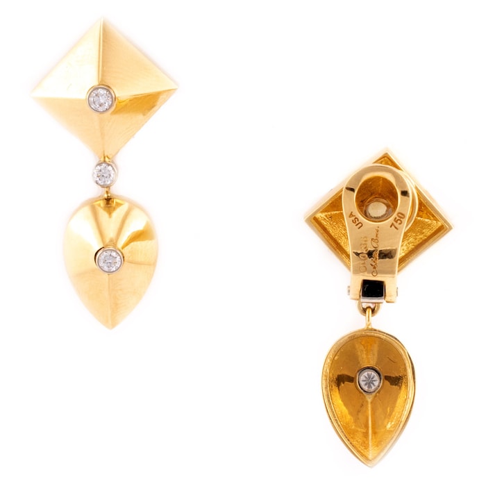 Betteridge 18k Yellow Gold and 0.36cttw Diamond Double Drop Earrings