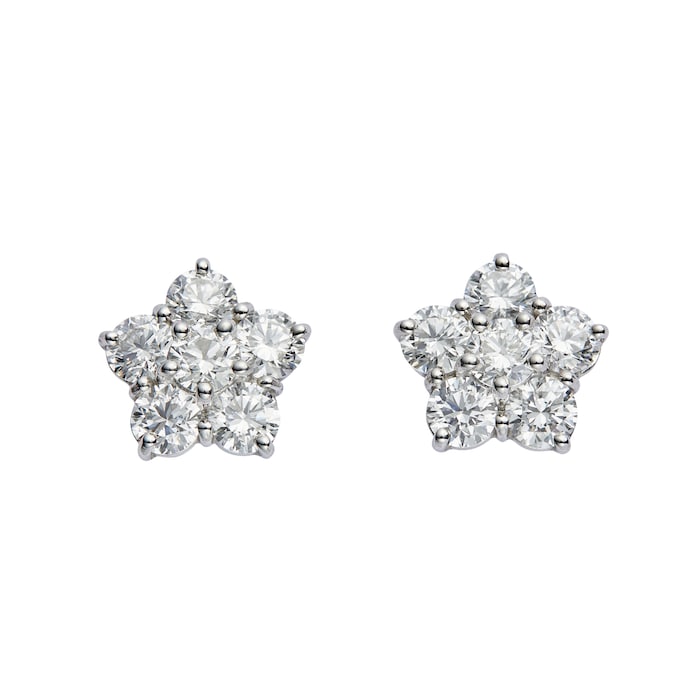 Betteridge Platinum 2.84cttw Diamond Cluster Stud Astra Earrings