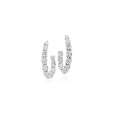 Betteridge 18k White Gold 1.18cttw Diamond New Moon Curved Hoop Earrings