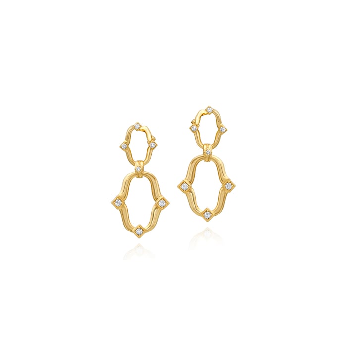 Betteridge 18k Yellow Gold 0.66cttw Diamond Secret Garden Hoop Earrings