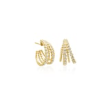 Betteridge 18k Yellow Gold 0.97cttw Diamond Nutmeg 4 row Hoop Earrings