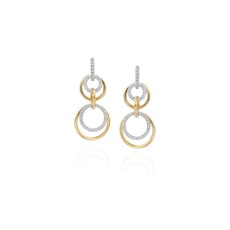 Betteridge 18k Yellow and White Gold 1.05cttw Diamond Moon Phase Convertible Earrings
