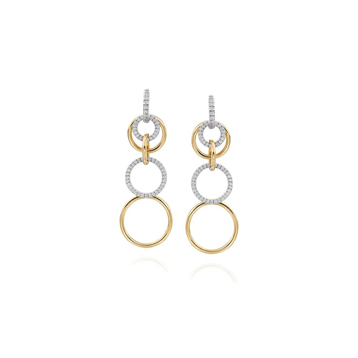 Betteridge 18k Yellow and White Gold 1.05cttw Diamond Moon Phase Convertible Earrings