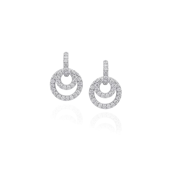 Betteridge 18k White Gold 2.86cttw Diamond Moon Phase Convertible Drop Earrings