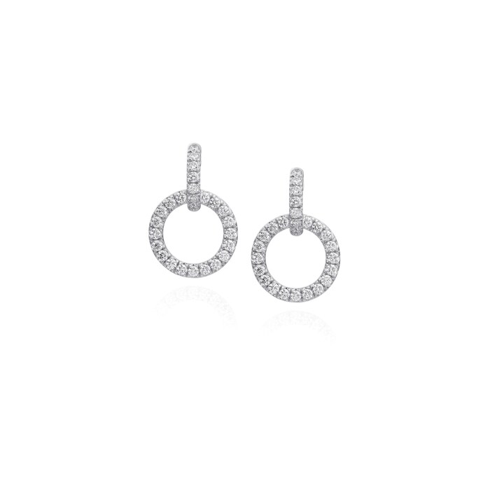 Betteridge 18k White Gold 2.86cttw Diamond Moon Phase Convertible Drop Earrings