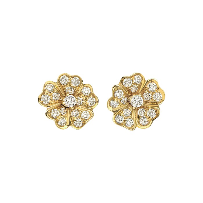 Betteridge 18k Yellow Gold 0.65cttw Diamond Flower Stud Earrings