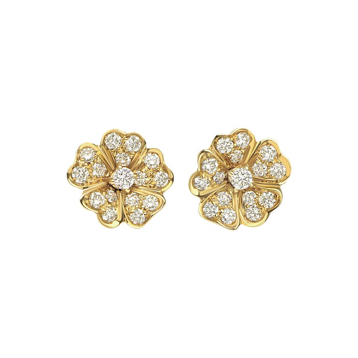 Betteridge 18k Yellow Gold 0.65cttw Diamond Flower Stud Earrings