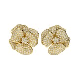 Betteridge 18k Yellow Gold 16.23cttw Pave Diamond Flower Cluster Earrings