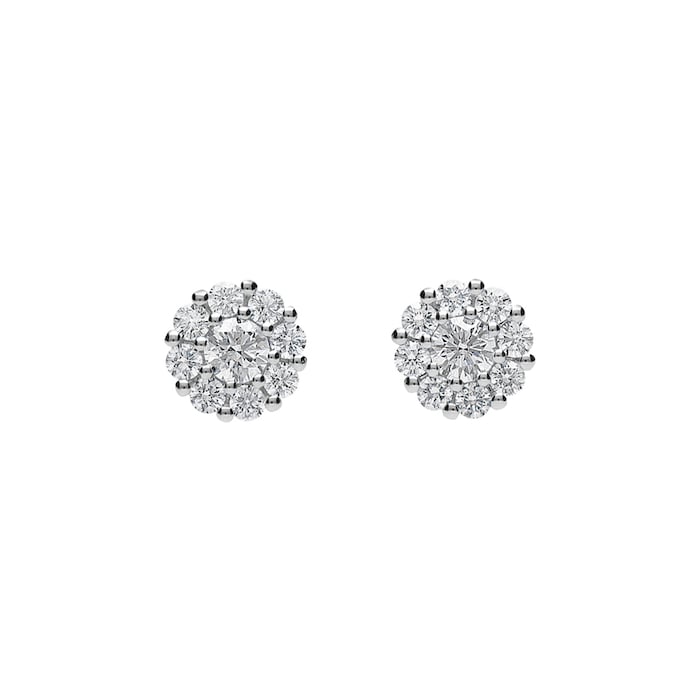 Betteridge 18k White Gold 0.48cttw Diamond 6.5mm Cluster Stud Earrings