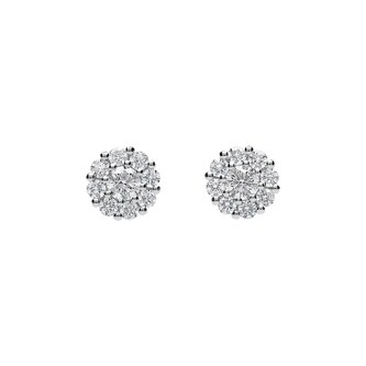 Betteridge 18k White Gold 0.48cttw Diamond 6.5mm Cluster Stud Earrings Betteridge 18k White Gold 0.48cttw Diamond 6.5mm Cluster Stud Earrings