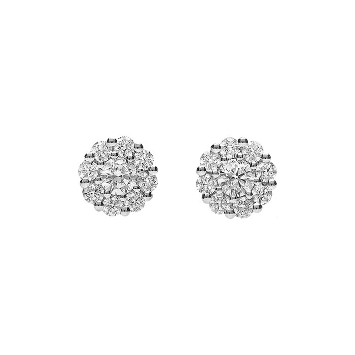 Betteridge 18k White Gold 0.70cttw Diamond 7.5mm Cluster Stud Earrings