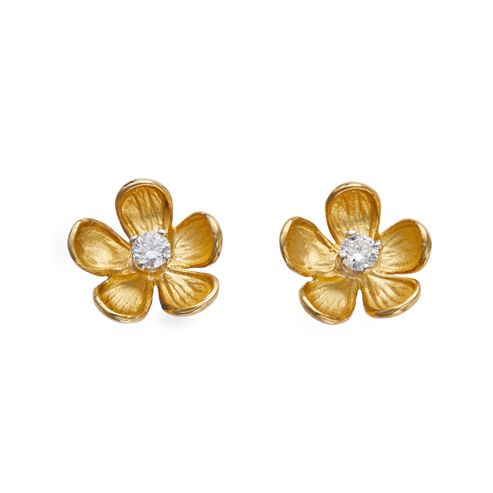 Betteridge 18k Yellow Gold 0.20cttw Diamond Flower Stud Earrings