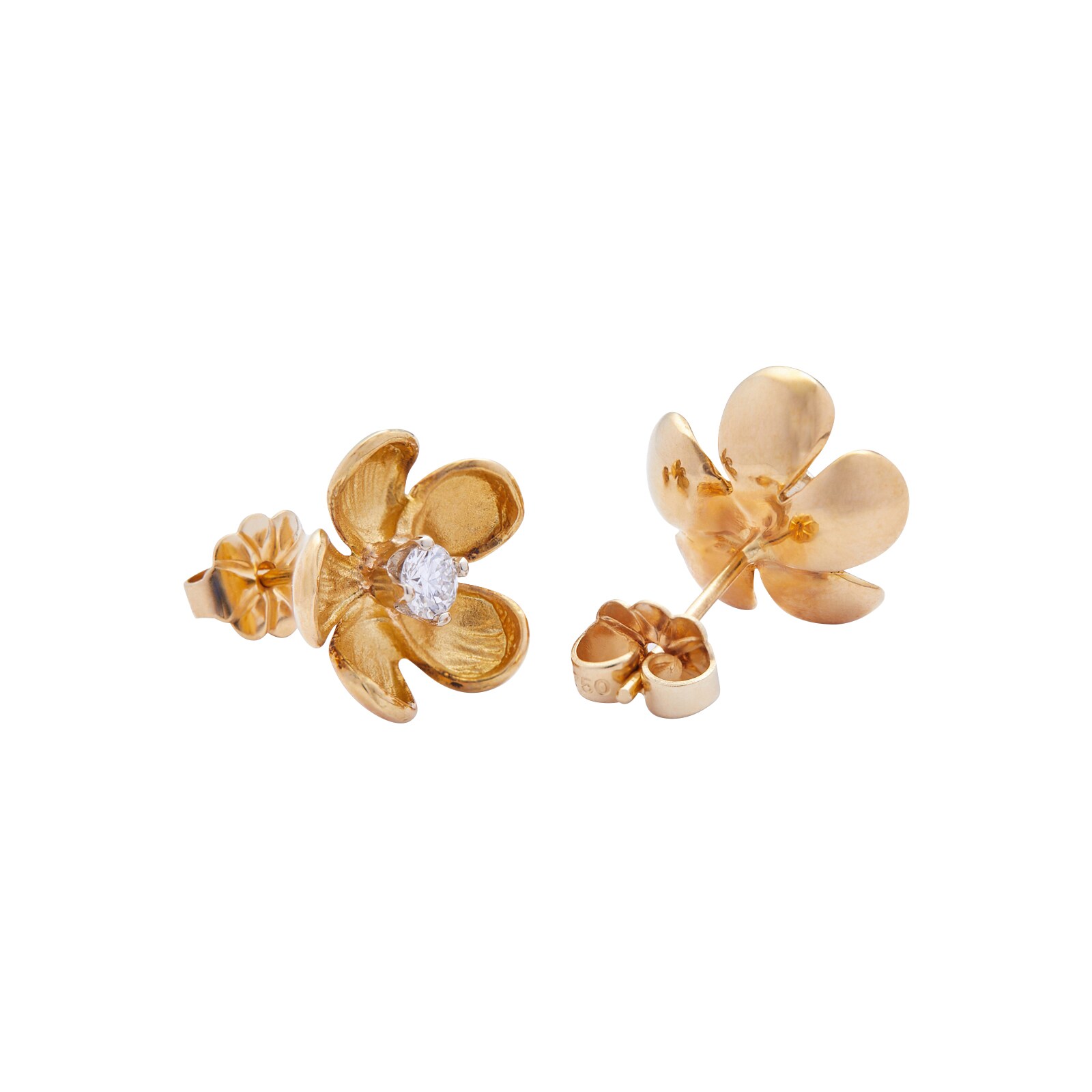 Betteridge 18k Yellow Gold 0.20cttw Diamond Flower Stud Earrings