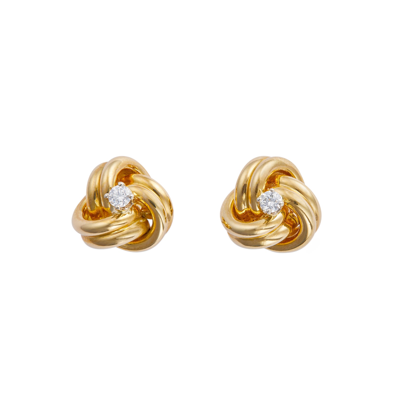 Betteridge 18k Yellow Gold 0.06cttw Diamond Knot Stud Earrings