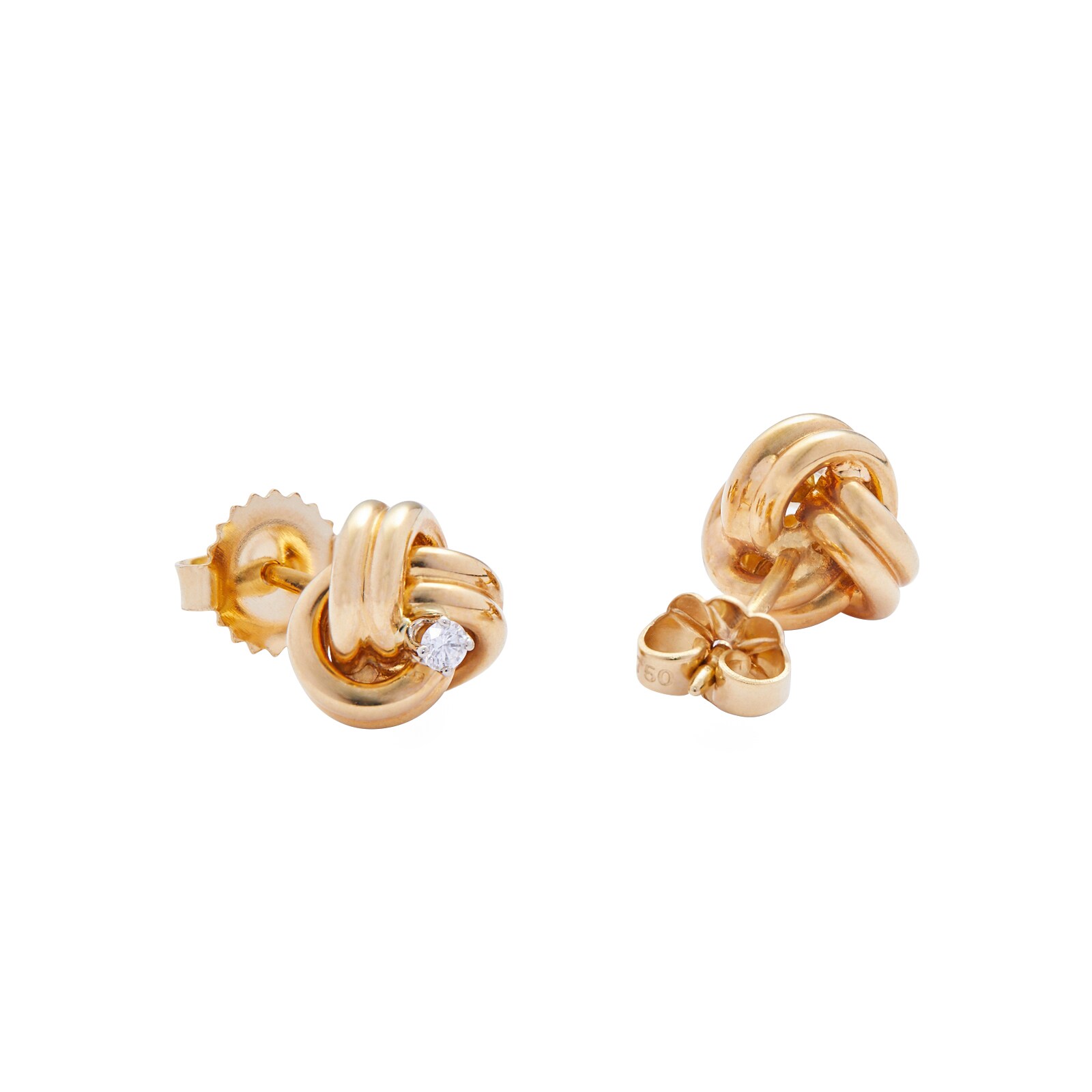 Betteridge 18k Yellow Gold 0.06cttw Diamond Knot Stud Earrings