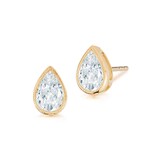 Betteridge 18k Yellow Gold 1.00cttw Pear Cut Diamond Milgrain Bezel Set Stud Earrings