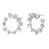 Betteridge 18k White Gold 3.25cttw Mixed Cut Diamond 'C' Earrings