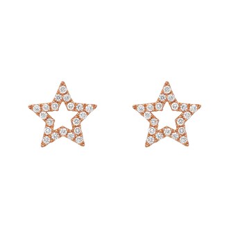 Betteridge 18k Rose Gold 0.16cttw Diamond Open Star Stud Earrings
