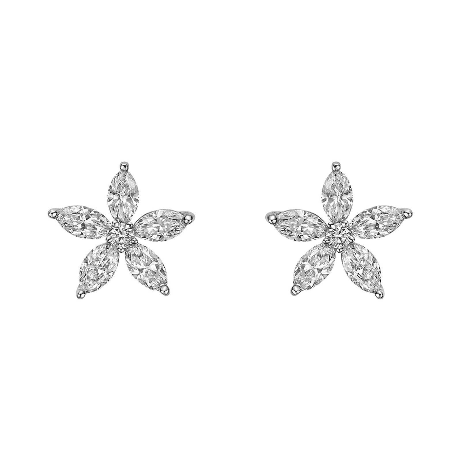 7 Marquises Diamond Earring Backing in 18K Gold