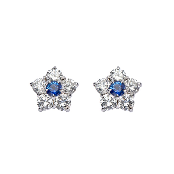 Uneek 18k White Gold 1.00cttw Diamond Cluster Stud Astra Earrings