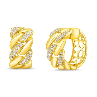 Mayors 18K Yellow Gold 0.65cttw Diamond Hoop Earrings