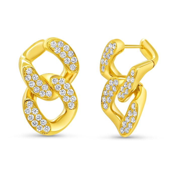 Mayors 18K Yellow Gold 1.50cttw Diamond Cluster Stud Earrings