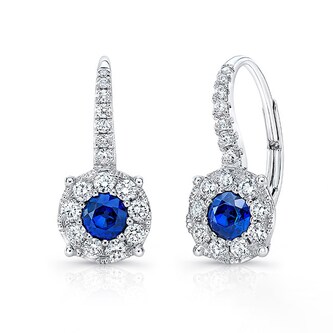 Uneek 18k White Gold 0.83cttw Sapphire and 0.57cttw Diamond Drop Earrings Uneek 18k White Gold 0.83cttw Sapphire and 0.57cttw Diamond Drop Earrings