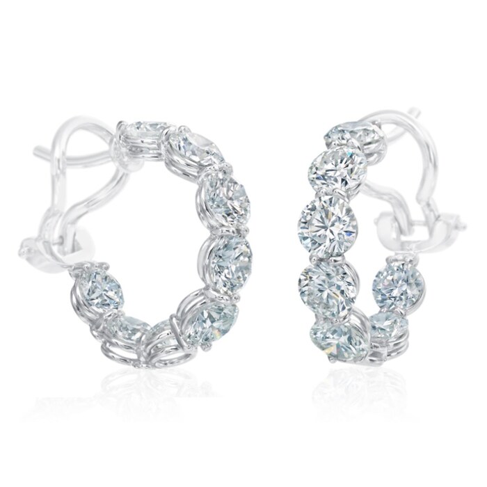 Betteridge 18k White Gold In and Out 3.60cttw Diamond Hoop Earrings