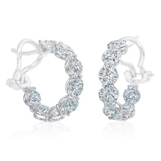 Betteridge 18k White Gold In and Out 3.60cttw Diamond Hoop Earrings Betteridge 18k White Gold In and Out 3.60cttw Diamond Hoop Earrings