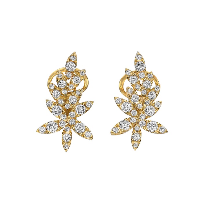 Betteridge 18k Yellow Gold 1.54cttw Diamond Spray Earrings