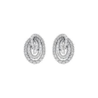 Betteridge 18k White Gold 1.88cttw Diamond Swirl Earrings