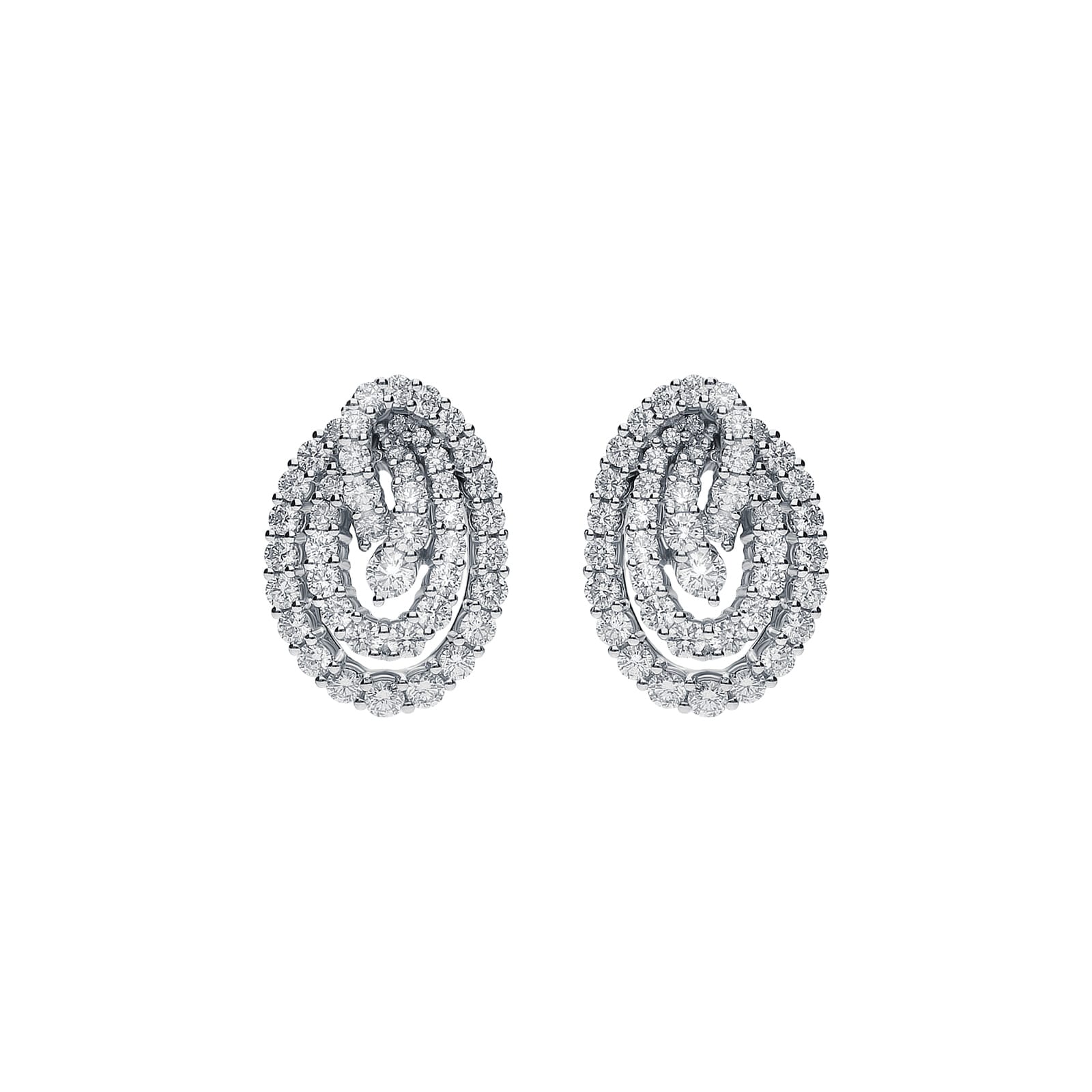 Betteridge 18k White Gold 1.88cttw Diamond Swirl Earrings
