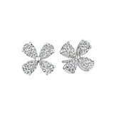 Betteridge 18k White Gold 1.50cttw Pear Cut Diamond Flower Stud Earrings
