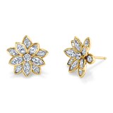 Betteridge 18k Yellow Gold 3.16cttw Diamond Lotus Flower Stud Earrings