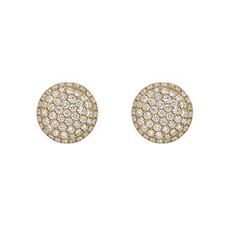Betteridge 18k Yellow Gold 1.20cttw Pavé Diamond Domed Stud Earrings