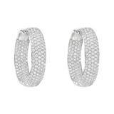 Betteridge 18k White Gold 2.60cttw Pave Diamond Inside-Outside Hoop Earrings