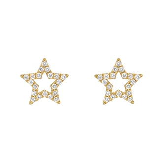 Betteridge 18k Yellow Gold 0.16cttw Diamond Open Star Stud Earrings