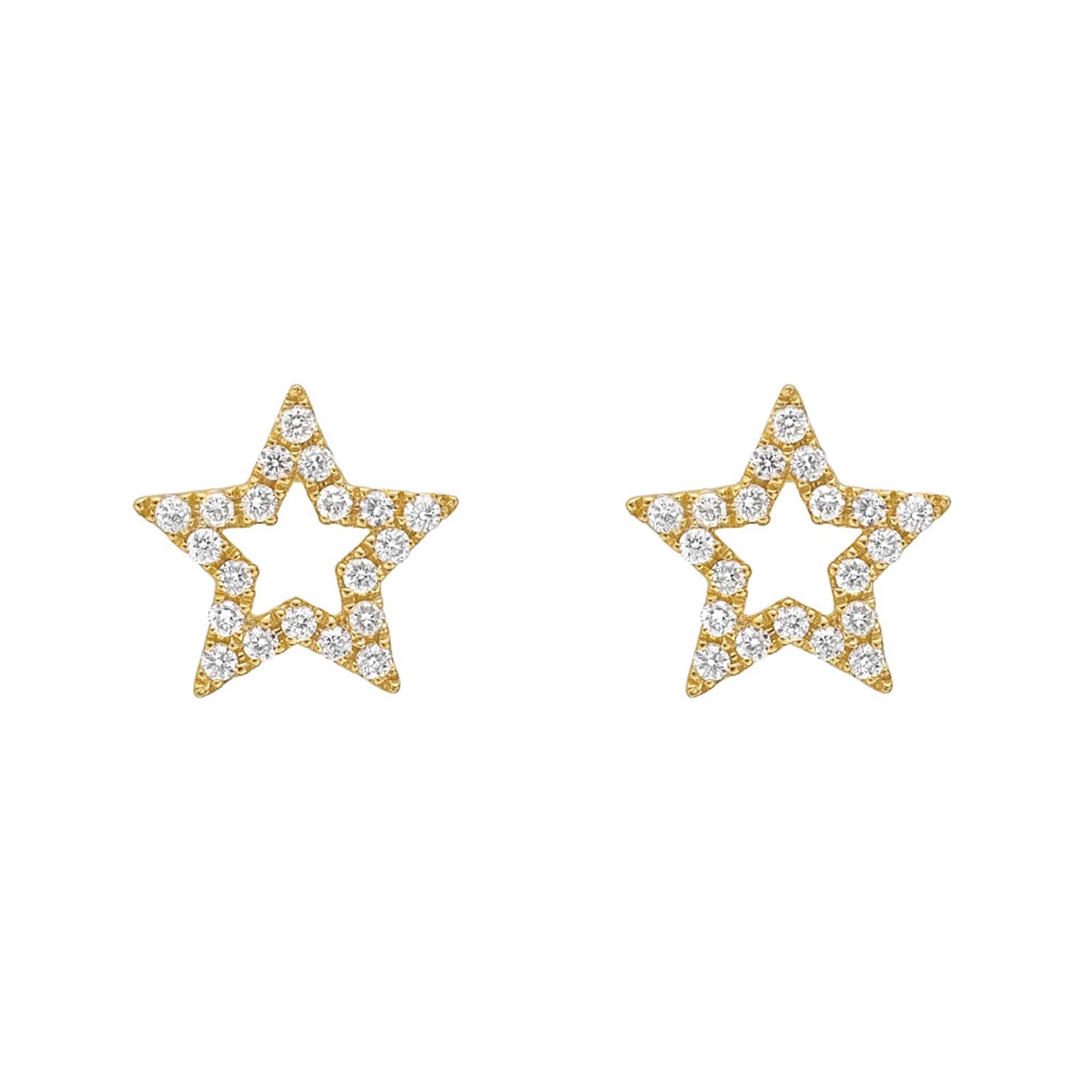 Betteridge 18k Yellow Gold 0.16cttw Diamond Open Star Stud Earrings