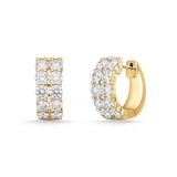 Mayors 18K Yellow Gold 1.04ctw Diamond Double Row Huggie Earrings
