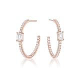 Mayors 18K Rose Gold 1.85ctw Diamond 3/4 Hoop Earrings