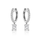 Mayors 18K White Gold 0.77ctw Huggie Drop Earrings