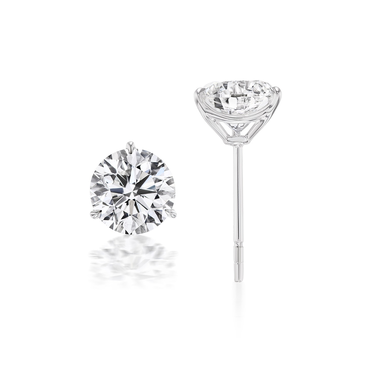 18K White Gold 3mm Diamond deals Stud Earrings