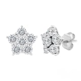 Vintage And Estate Jewelry Platinum 1.02cttw Diamond Cluster Stud Earrings