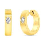 Mayors 18K Yellow Gold 0.20cttw Oval Cut Diamond 14mm Huggie Earrings