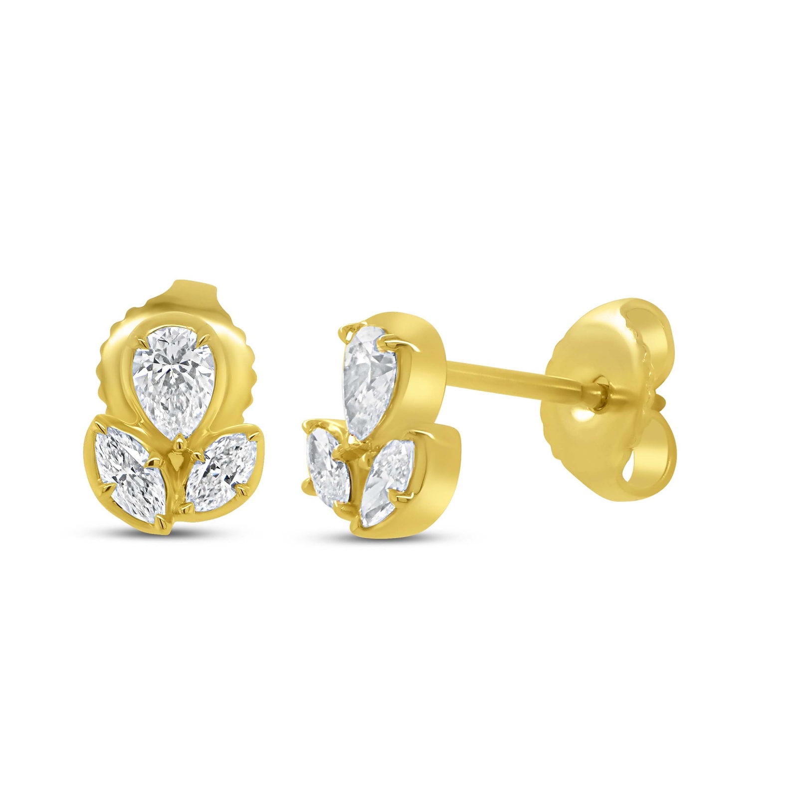 Mayors 18K Yellow Gold 0.46cttw Mixed Cut Diamond Stud Earrings