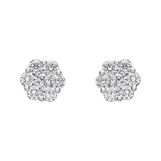 Betteridge 18k White Gold 1.66cttw Diamond Cluster Stud Earrings Betteridge 18k White Gold 1.66cttw Diamond Cluster Stud Earrings