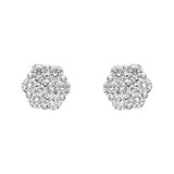 Betteridge 18k White Gold 1.66cttw Diamond Cluster Stud Earrings