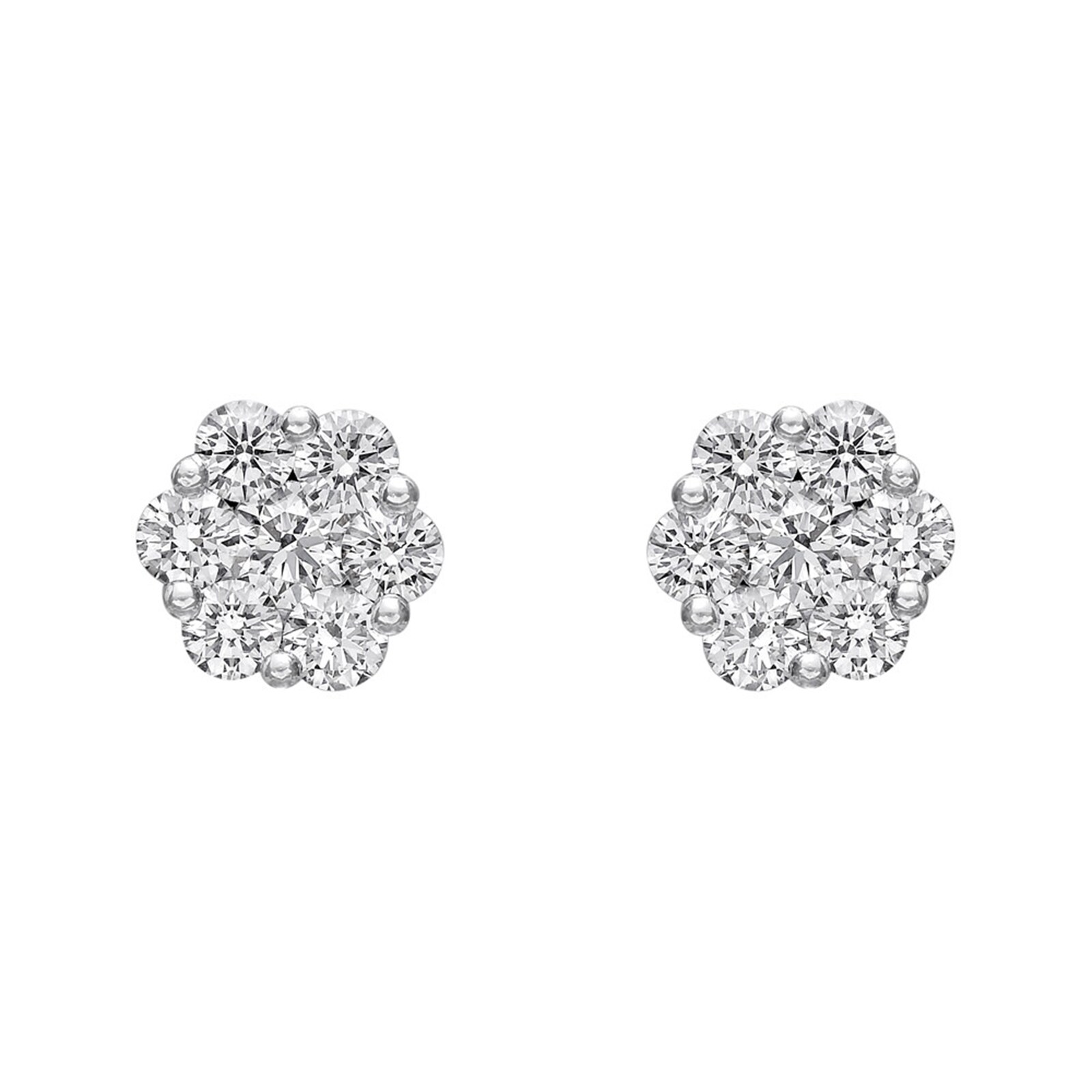 Betteridge 18k White Gold 1.66cttw Diamond Cluster Stud Earrings