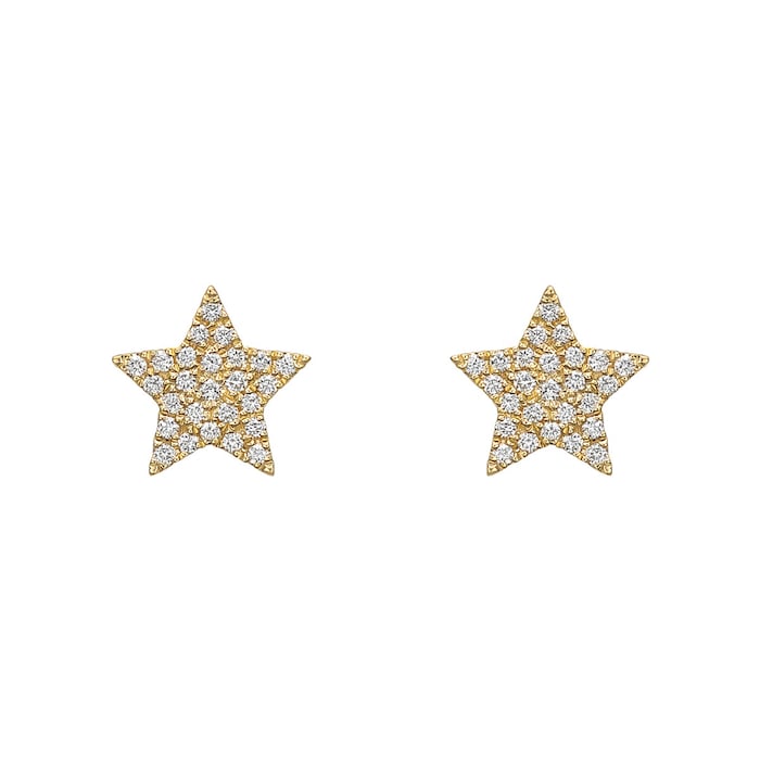 Betteridge 18k Yellow Gold 0.20cttw Pave Diamond Star Stud Earrings